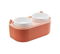Elevated Slow Feeder - Washable Dog Bowl | Puppy Bowls with Utensil Compartment, Feline Bowl, Pet Feeding Station Accessories, Pet Feeder with Protection Frame for Indoor Use