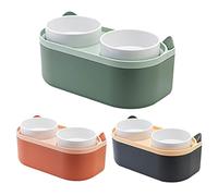Elevated Slow Feeder - Washable Dog Bowl ¦ Puppy Bowls with Utensil Compartment, Feline Bowl, Pet Feeding Station Accessories, Pet Feeder with Protection Frame for Indoor Use