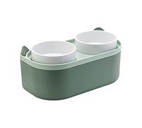 Elevated Slow Feeder - Washable Dog Bowl ¦ Puppy Bowls with Utensil Compartment, Feline Bowl, Pet Feeding Station Accessories, Pet Feeder with Protection Frame for Indoor Use