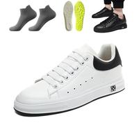 Elevateshoes Classic, Elevateshoes White Casual, 4/6/8/10 cm, Elevate Shoes for Men (Blanco, 8 cm, Adulto, Hombre, 45, Números, Sistema Tallas Calzado EU, Mediano)