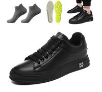 Elevateshoes Classic, Elevateshoes White Casual, 4/6/8/10 cm, Elevate Shoes for Men (Negro, 8 cm, Adulto, Hombre, 43, Números, Sistema Tallas Calzado EU, Mediano)