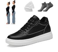 Elevateshoes White Casual,Invisible Elevate Shoes for Herren and Damen,4/6/8/10 cm Height Increasing Sneakers, Breathable (Black 10cm, Adulto, 39, Números, Sistema Tallas Calzado EU, Mediano)