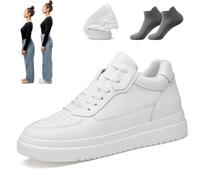 Elevateshoes White Casual,Invisible Elevate Shoes for Herren and Damen,4/6/8/10 cm Height Increasing Sneakers, Breathable (White 4cm, Adulto, 44, Números, Sistema Tallas Calzado EU, Mediano)