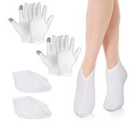 ElevateTech 2 pares de calcetines hidratantes de silicona guantes y calcetines, pantalla táctil, guantes de humedad para pies agrietados secos manos manos manos y pies calcetines de gel de spa guantes