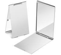 ElevateTech Espejo de bolsillo 2 piezas Espejo plegable portátil ultrafino y duradero espejo de maquillaje con carcasa de aluminio espejo cosmético para viajes, baño maquillaje belleza