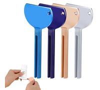 ElevateTech Exprimidor de pasta de dientes, 4 exprimidores de tubo de llave, dispensador de metal, herramienta práctica de rodillo de tubo para crema cosmética, exprimidor de pasta de dientes (plata