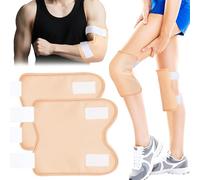 ElevateTech Rodillera de aceite de ricino, paquete de 2 unidades de algodón orgánico para rodilla, codo, brazo, muslo, compresa con correa elástica ajustable para mujeres y hombres, reutilizable