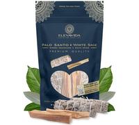 ELEVAVIDA Set 2X Salvia Blanca (Salvia Apiana) de California & 2X Palo Santo de Perú para sahumar - White Sage & Palo Santo Smudge Sticks, Incienso para Limpieza energética