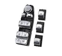 Elevavidrio Para BMW Para BMW 3 5 7 X3 X4 F30 F35 F25 F26 F07 F10 F18 F01 F02 Regulador Botón Control De Interruptor De Ventana Principal Cromado De Energía Eléctrica(Model B Silver Set)