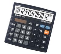 Eleven CT555NE - Calculadora de escritorio (12 dígitos, funciona con energía solar y pila), color negro