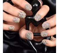 Elevenail 1. Acerca de las uñas: uñas cortas cuadradas con diamantes de imitación 3D como se muestra en las imágenes, te hacen más encantadora y feliz