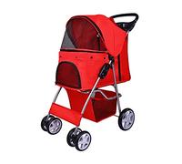 Elevon Cochecito para mascotas, cochecito multifunción de 4 ruedas para perros y gatos, cochecito de viaje plegable portátil con transportador desmontable, adecuado para perros medianos y pequeños,