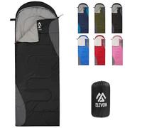 ELEVON Sleeping Bag for Adults Teens Kids Cold Warm Weather, Portable Waterproof & Lightweight with Compression Sack Saco de Dormir, 1 Persona, 1 Paquete, Negro, 86.6'' x 31.5''