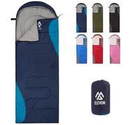 ELEVON Sleeping Bag for Adults Teens Kids Cold Warm Weather, Portable Waterproof & Lightweight with Compression Sack Saco de Dormir, 1 Persona, 1 Paquete, Azul Marino, 86.6'' x 31.5''