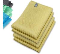 ELEXACLEAN Bayeta Microfibra Secado Coche (4 Unidades, 60x40 cm, Amarillo) - bayetas Absorbente Cocina