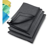 ELEXACLEAN Bayeta Microfibra Secado Coche (4 Unidades, 60x40 cm, Antracita/Gris) - bayetas Absorbente Cocina
