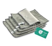 ELEXACLEAN Bayetas de Microfibra Lavables - Set de 4, 24x20 cm | Paños de cocina reutilizables, doble cara, gris antracita, OEKO-TEX, sin pelusas, vajilla y vitrocerámica
