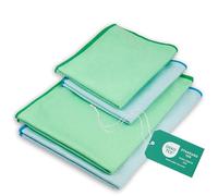 ELEXACLEAN Paño de microfibra para ventana sin rayas, 4 unidades, 60 x 40 cm y 40 x 30 cm, Öko-Tex® Standard 100, paños de limpieza de cristal