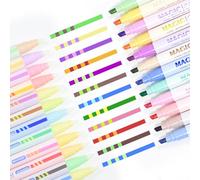 Elezeal Juego de 10 bolígrafos mágicos cambiantes de color, marcadores fluorescentes de doble punta para crear letras 3D, pintura DIY o escribir mensajes secretos, suministros de arte mágicos