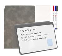 Elezeal Pizarra blanca de borrado en seco, tamaño A5, portátil, pequeña, reutilizable, con marcador borrable para oficina, negocios, escritura, planificación de notas, color gris, 1 unidad