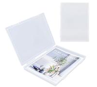 Elezeal Soporte de papel A4 portátil, caja de documentos de plástico transparente, impermeable, a prueba de polvo, carpeta de almacenamiento de polipropileno, organizador de archivos, suministros de