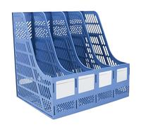 Elezeal Soporte para archivador de revistas, organizador vertical de plástico resistente HIPS con diseño hueco, duradero, A4, almacenamiento de documentos, carpeta de revistas, para oficina, escuela y