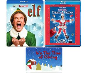 Elf and National Lampoon's Christmas Vacation: Holiday Comedy Movie Blu-ray Collection + Including Bonus Art Card