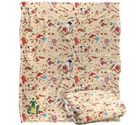 ELF Blanket, 152 x 127 cm Spaghetti Pattern Silky Touch Super Soft Throw Blanket