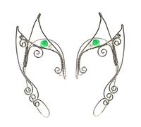 Elf Clip Earrings Studs Fairy Inflatable Faerie Ear Clips Cuff and Halloween Costume Ears Adult Women Cloak Copper