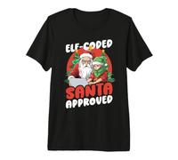 Elf-Coded Santa-Approved Christmas IT Technician Camiseta Premium