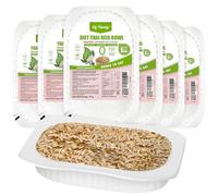 Elf-Family Konjac Rice Thai - Cuenco de Shirataki marrón - Caja de dieta para 1 dónde] - Arroz de jazmín instantáneo - Comidas preparadas para microondas - Superalimentos naturales - Micronutrientes