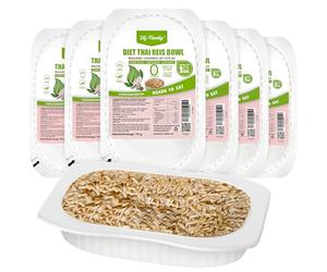 Elf-Family Konjac Rice Thai - Cuenco de Shirataki marrón - Caja de dieta para 1 dónde] - Arroz de jazmín instantáneo - Comidas preparadas para microondas - Superalimentos naturales - Micronutrientes