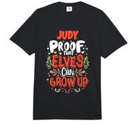 Elf Judy Diciendo Divertido Nombre de Navidad Judy Personalizado Comfort Colors Adult Heavyweight T-Shirt