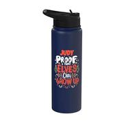 Elf Judy diciendo divertido nombre de Navidad Judy personalizado Stainless Steel Insulated Water Bottle