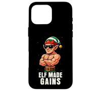 Elf Made Gains Funny Christmas Fitness Culturismo Carcasa para iPhone 16 Pro MAX
