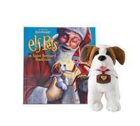 Elf on the Shelf Elf Pets A Saint Bernard Tradition- Incluye libro de cuentos de tapa dura bellamente ilustrado, mascota elfo abrazable, animal de peluche de San Bernardo con dije de barril y
