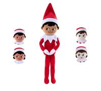 Elf on the Shelf Plushee Pal Snugglers - Duende, lindo y adorable elfo niño con ojos marrones: peluche de Navidad de 12 pulgadas (negro/tono oscuro)