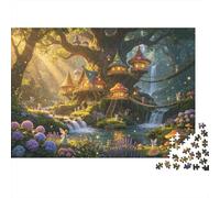 Elf Treehouse Puzzle para Boy & Girl 1000 Piece Recyclable Fairy Tale Forest Jigsaw Puzzle Divertido Y Desafiante Family Game Excelente Gift Idea para Child‘s Birthday 70x50cm/1000pcs