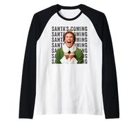 Elf Xmas Movie Will Ferrell Buddy Santa Claus Holiday Fun Classic Camiseta Manga Raglan