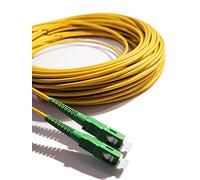 Elfcam - 0.5m Cable fibra optica router Amarillo, SC/APC-SC/APC para Movistar, Vodafone, Orange, Digi, Lowi, Simplex Monomodo, OS2 9/125μm LSZH, Latiguillo de Fibra Óptica