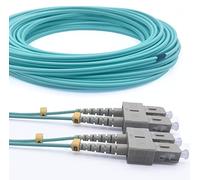 Elfcam® - 100m Cable Fibra Óptica OM3 SC/UPC a SC/UPC Multimodo Dúplex 50/125um LSZH, 100 Metros