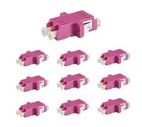 Elfcam® - 12 adaptadores de fibra óptica OM4 multimodo dúplex LC/UPC hembra a LC/UPC Female, 12 unidades