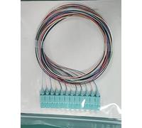 Elfcam® - 12 Fibra SC/UPC OM4 Multimodo Pigtail Codificado por Color Sin Recubrimiento