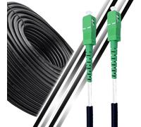Elfcam - 15m Cable de Fibra Optica para Exteriores e Interiores, Monomodo Simplex SC/APC a SC/APC Compatible con Orange, Movistar, Vodafone y Jazztel, 15 Metros
