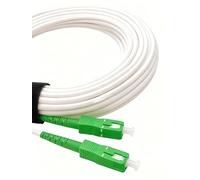 Elfcam - 1m Cable de Fibra Óptica SC/APC a SC/APC Monomodo Simplex,Compatible con Orange, Movistar, Vodafone y Jazztel,Blanco, （1M）