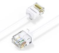 Elfcam® - 1m Slim Cat 6 Ethernet Cable, Cat6 32AWG WAN LAN Cable de Red, Ultra Slim Blanco (1 Metro)