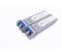 Elfcam® - 2 Pack 1.25 Gbps SFP Fibre Optic Transceiver Module, LC/UPC Fibre Optic Connector Single Mode Duplex (OS2) 1310nm 10km DDM