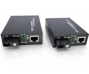 Elfcam® - 2 Pack Convertidor de Medios Gigabit Ethernet 10/100/1000M con 1.25Gb SFP Monomodo SC Transceiver, 20KM (1 Puertos RJ45 * 1 Puertos RJ45)