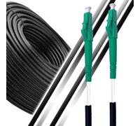 Elfcam® - 200m Cable de Fibra óptica para Exteriores, LC/APC a LC/APC OS2 Simplex, Monomodo, Diámetro del Cables 5,0 mm, 200 Metros