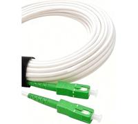 Elfcam - 20m Cable fibra optica router blanco, SC/APC-SC/APC para Movistar, Vodafone, Orange, Digi, Lowi, Simplex Monomodo, OS2 9/125μm LSZH, Latiguillo de Fibra Óptica